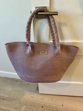 Purple Woven Tote Bag